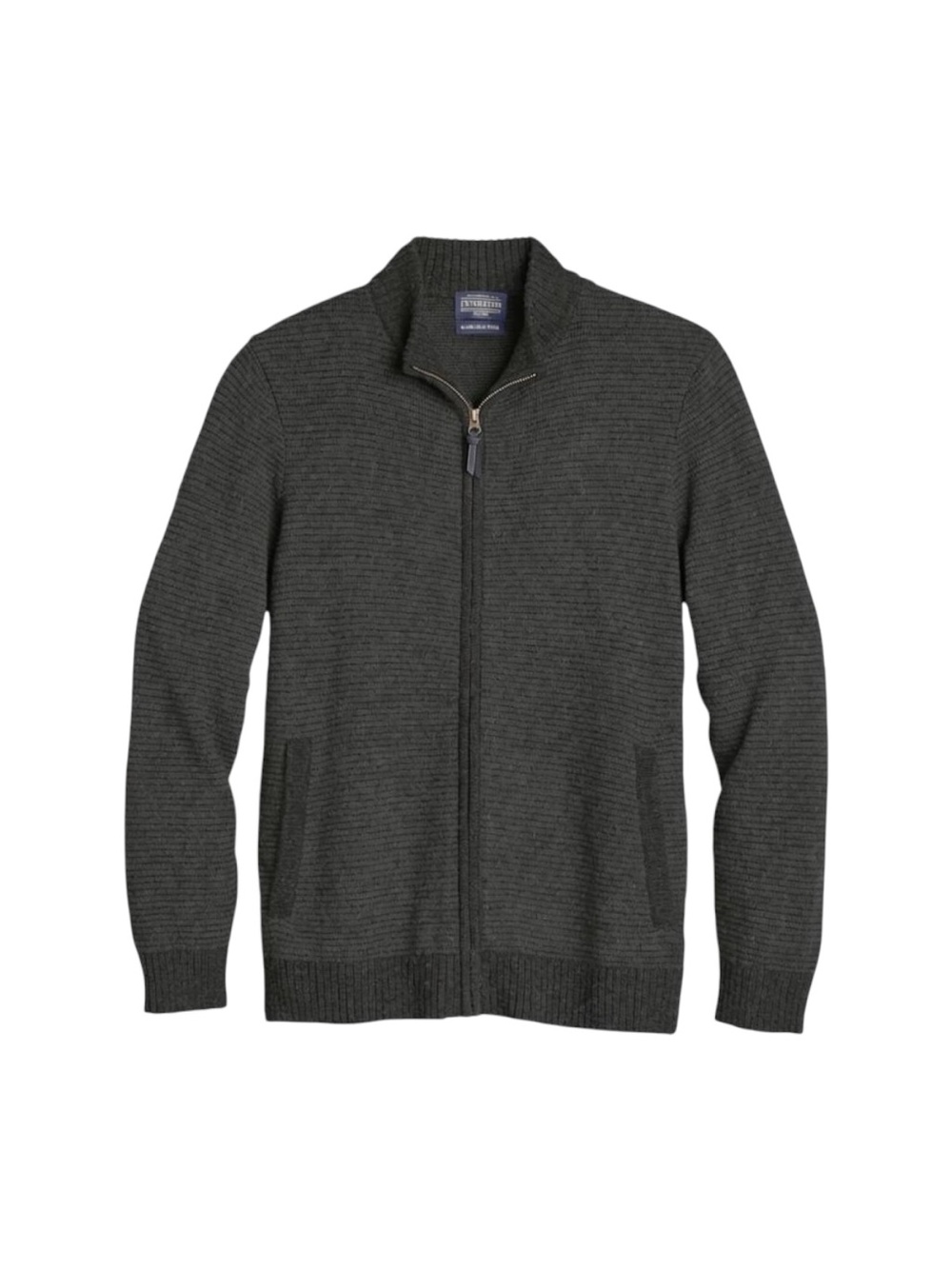 Pendleton Full Zip Wool Sweater Men's XL Charcoal Shetland Collection